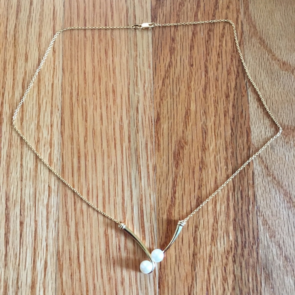 Ross-Simons Gold/Pearl Necklace 18KG - NWB